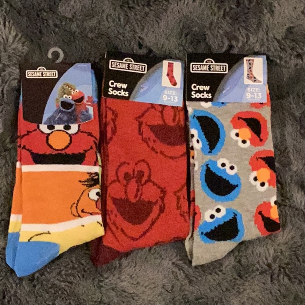 Sesame Street Colorful Character Socks Trio